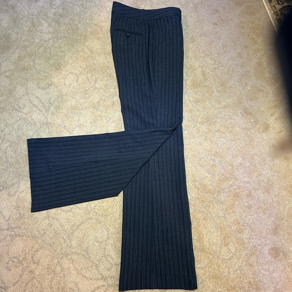 Express Editor Grey Pinstripe Pants